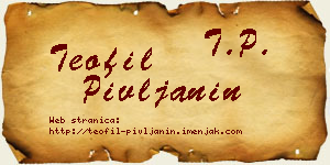 Teofil Pivljanin vizit kartica